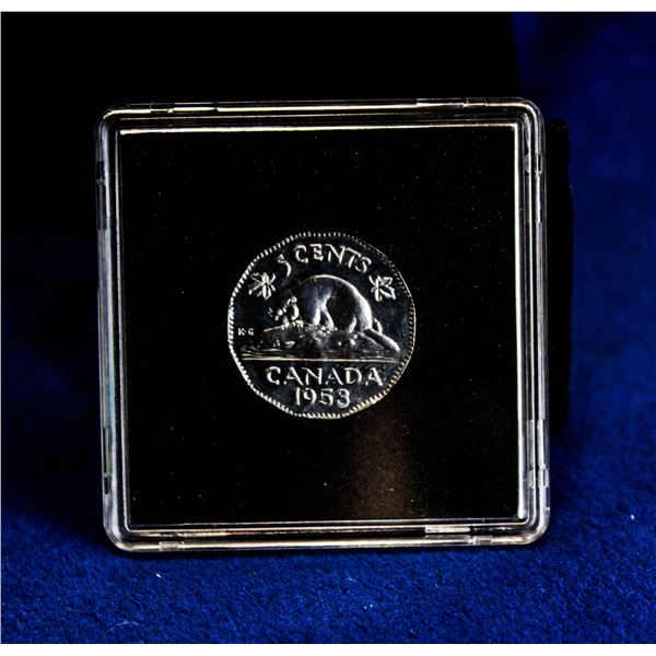 1953 NSF MINTSTATE CANADA NICKEL 5 CENT COIN