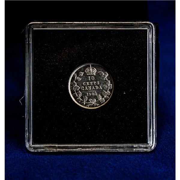 LUSTROUS 1902 EDWARDIAN SILVER 10 CENT