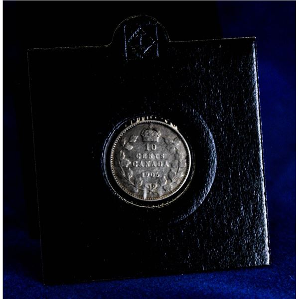 CHOICE 1906 EDWARDIAN CANADA SILVER 10 CENT
