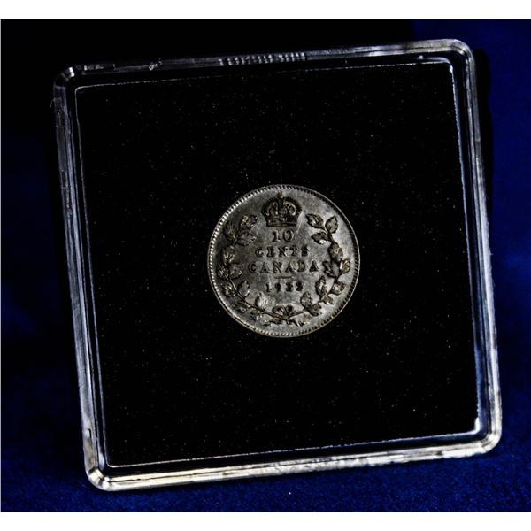LOWER MINTAGE 1932 SILVER CANADA 10 CENT VF-EF