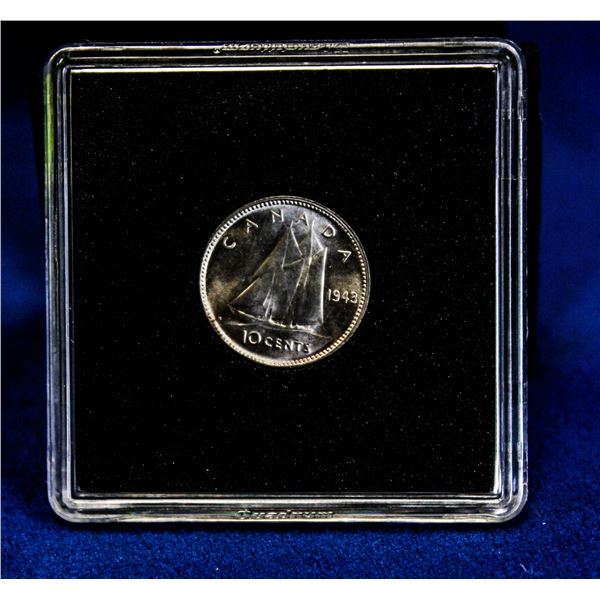 UNCIRCULATED 1943 SILVER CANADA 10 CENT