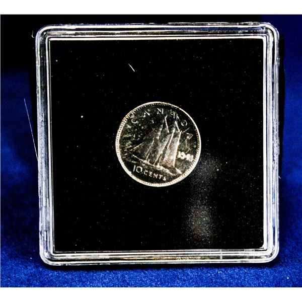 ABOUT UNCIRCULATED 1944 SILVER CANADA 10 CENT