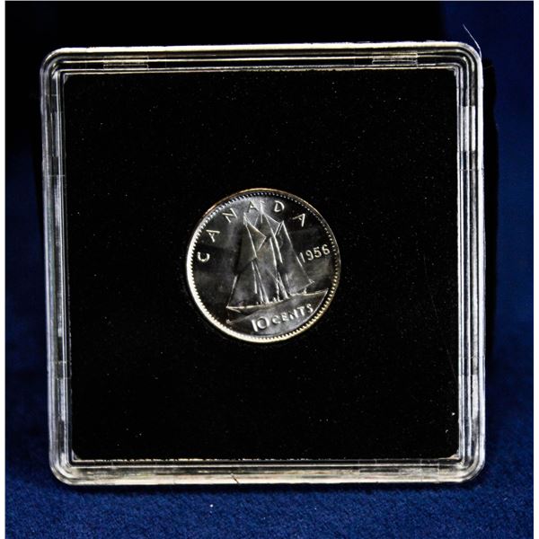 UNCIRCULATED 1956 CANADA SILVER 10 CENT