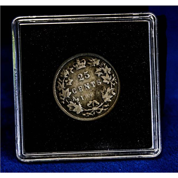 1886 VICTORIAN CANADA 25 CENT G-VG GRADE