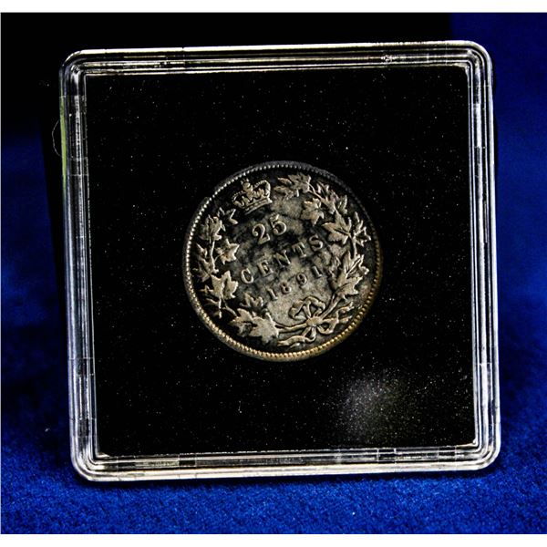 KEY DATE 1891 CANADA SILVER 25 CENT