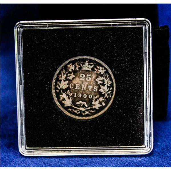 1900 VICTORIAN CANADA SILVER 25 CENT