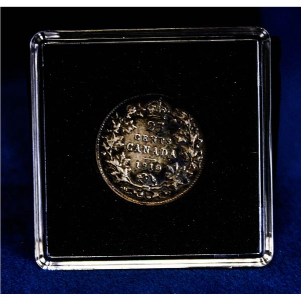 VERY FINE 1910 CANADA SILVER 25 CENT