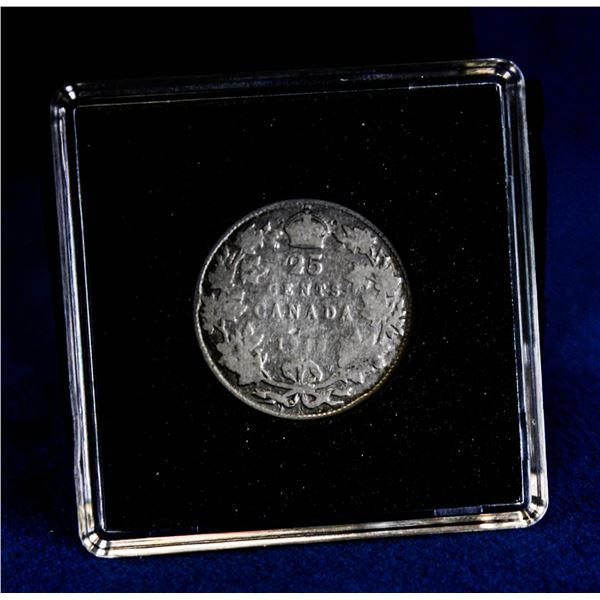 1915 SEMI-KEY DATE CANADA 25 CENT