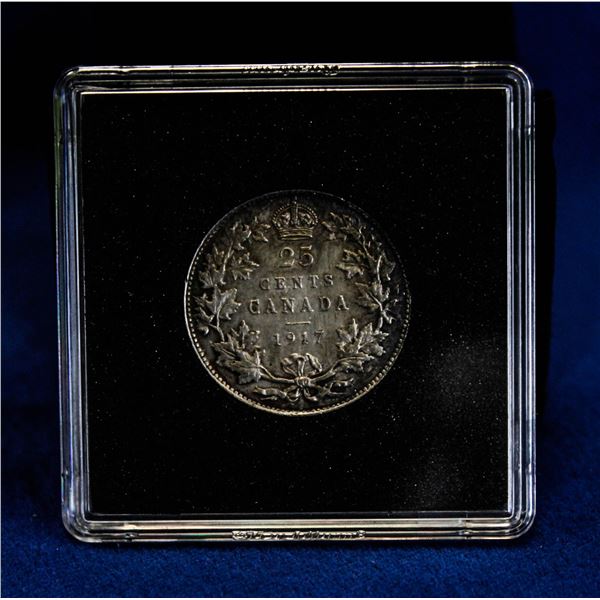 HIGH GRADE 1917 CANADA 25 CENT EXTRA FINE+