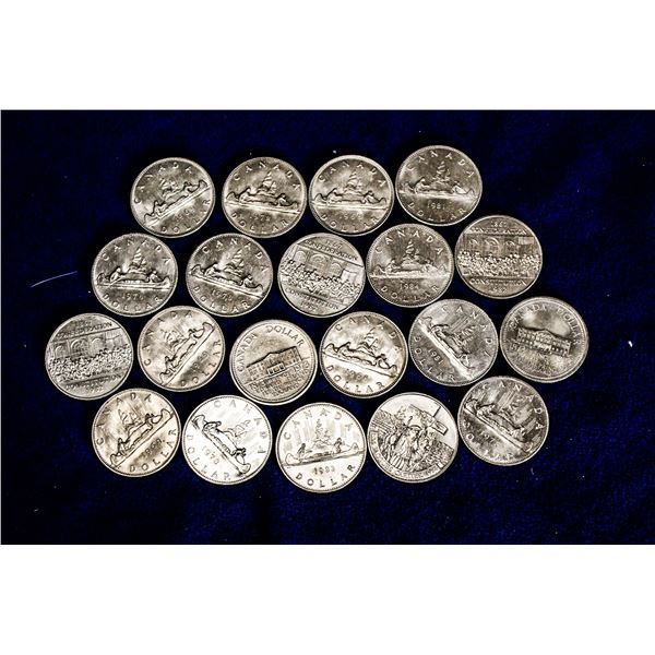 LOT OF 20- MIXED CANADA $1 COINS