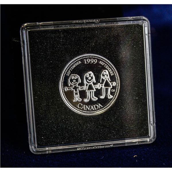 1999 PROOF SILVER CANADA 25 CENT "SEPTEMBER"