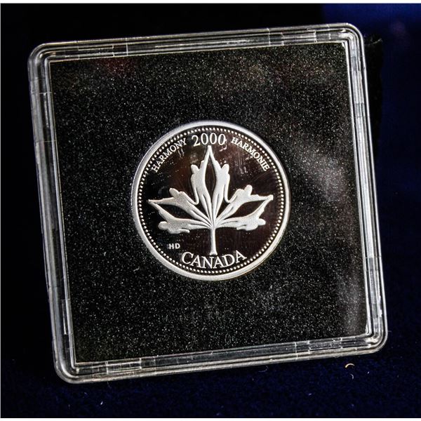 2000 PROOF SILVER CANADA 25 CENT "HARMONY"