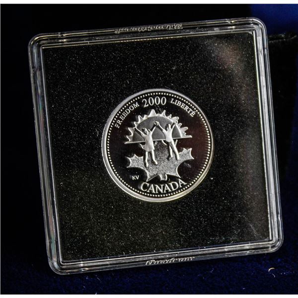 2000 PROOF SILVER CANADA 25 CENT "FREEDOM"