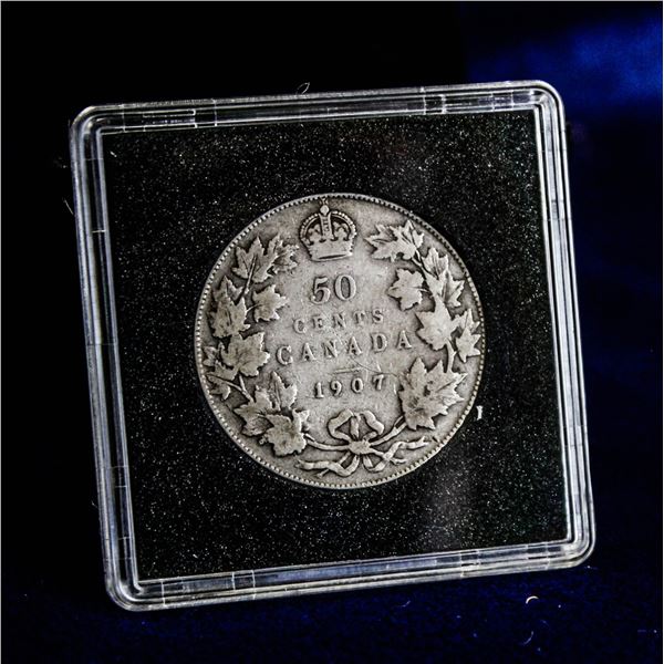 1907 VERY GOOD CONDITION SILVER 50 CENT