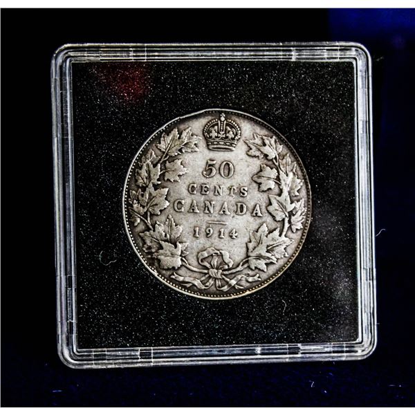 SEMI-KEY DATE 1914 SILVER CANADA 50 CENT