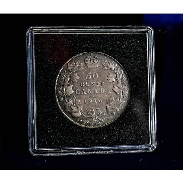 VERY FINE 1916 CANADA SILVER 50 CENT