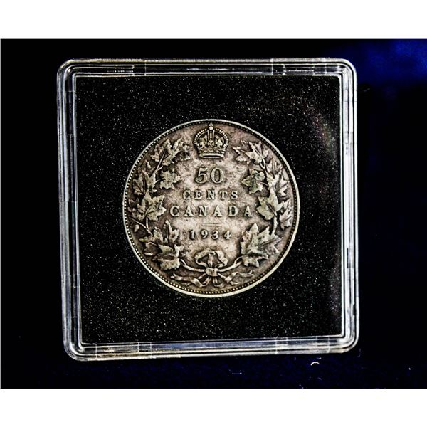 SEMI-KEY DATE 1934 CANADA SILVER 50 CENT