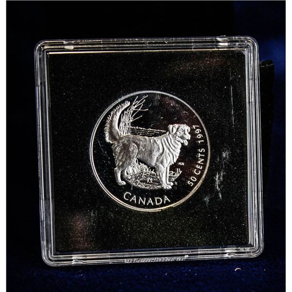 1997 DOGS OF CANADA STERLING SILVER 50 CENT