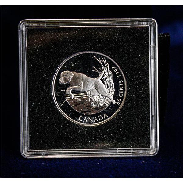 1997 DOGS OF CANADA STERLING SILVER 50 CENT