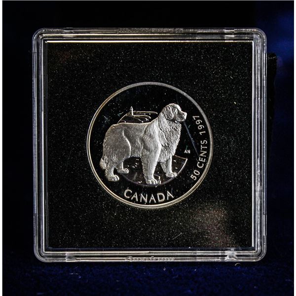 1997 DOGS OF CANADA STERLING SILVER 50 CENT