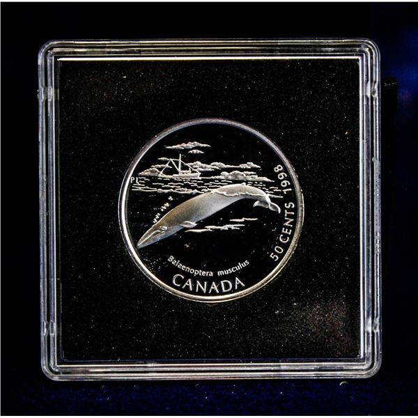 1998 WHALES OF CANADA STERLING SILVER 50 CENT