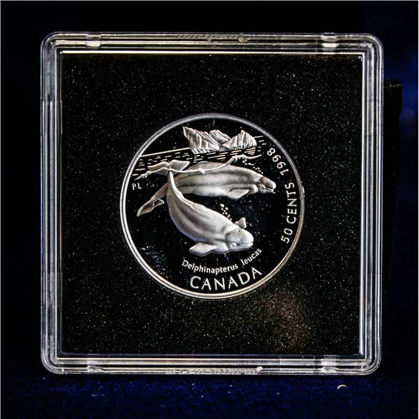 1998 WHALES OF CANADA STERLING SILVER 50 CENT