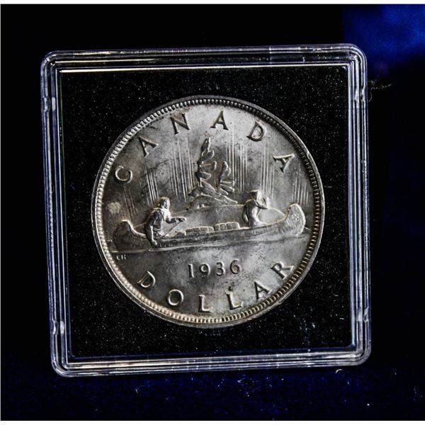 1936 CANADA SILVER DOLLAR ABOUT UNCIRCULATED