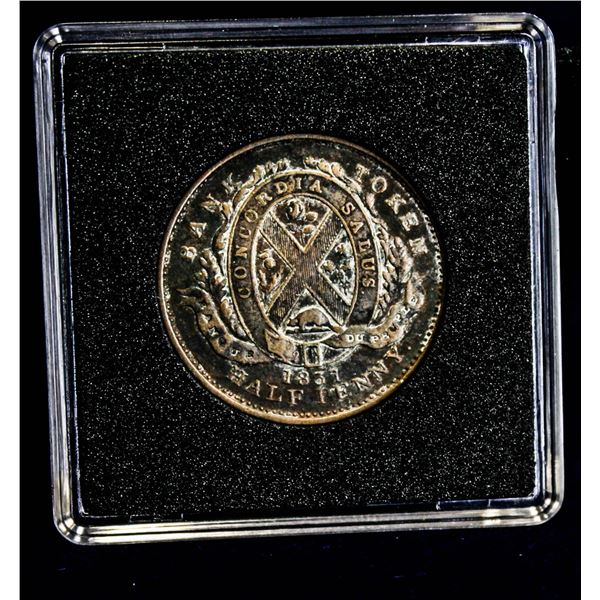 BANQUE DU PEUPLE 1837 1/2 CENT TOKEN