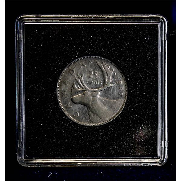 1947 DOT VARIETY CANADA SILVER 25 CENT COIN