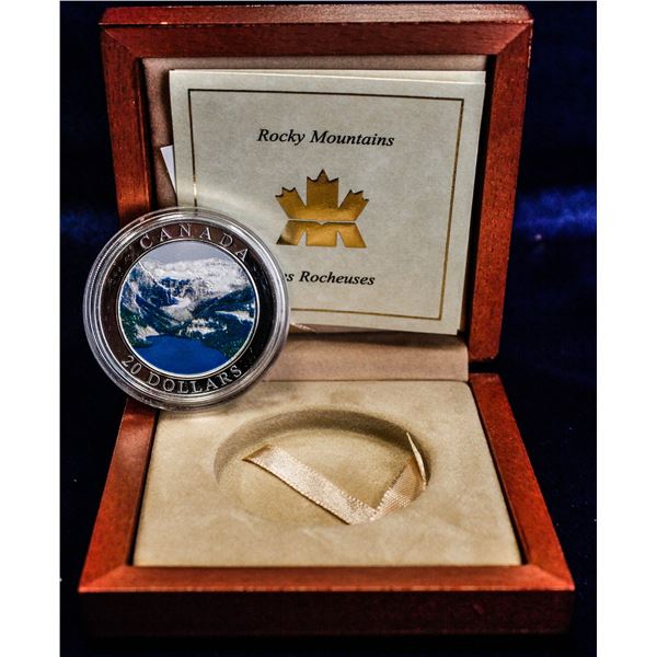 2003 1OZ .9999 SILVER COLORIZED $20 ROCKY MOUNTAIN