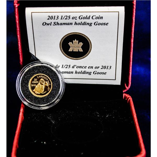 2013 .9999 GOLD OWL SHAMAN 50 CENT COIN