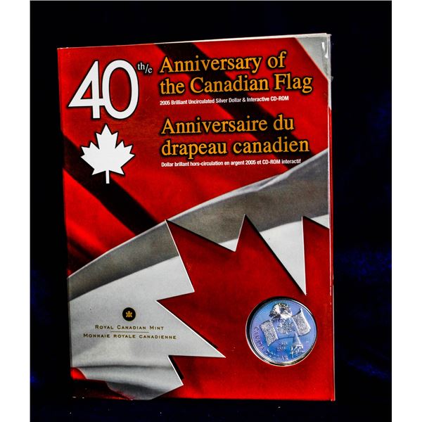 2005 ANNIVERSARY OF THE CANADA FLAG .9999 SILVER