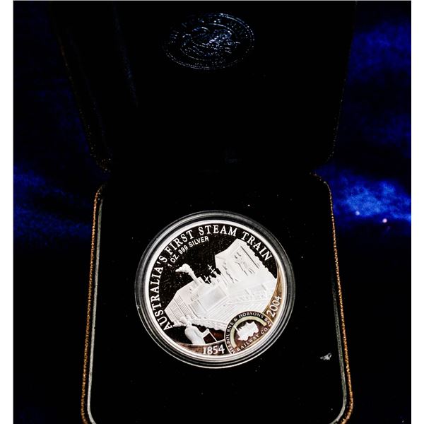1OZ .9999 FINE SILVER AUSTRALIA $1 STEAM TRAIN