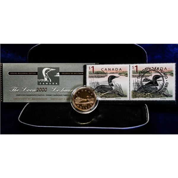 2000W CANADA LOON DOLLAR COIN AND STAMP SET
