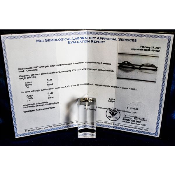 .26 CARAT 18K WHITE GOLD WEDDING RING SET SIZE5.5