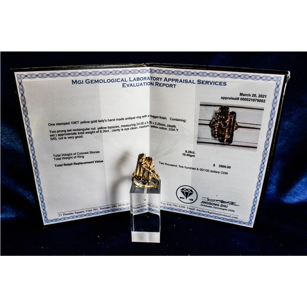 ANTIQUE 10K GOLD TOPAZ RING 10G $2500.00