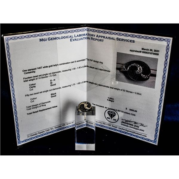 14K WHITE GOLD TAI-CHI DIAMOND RING $2600.00