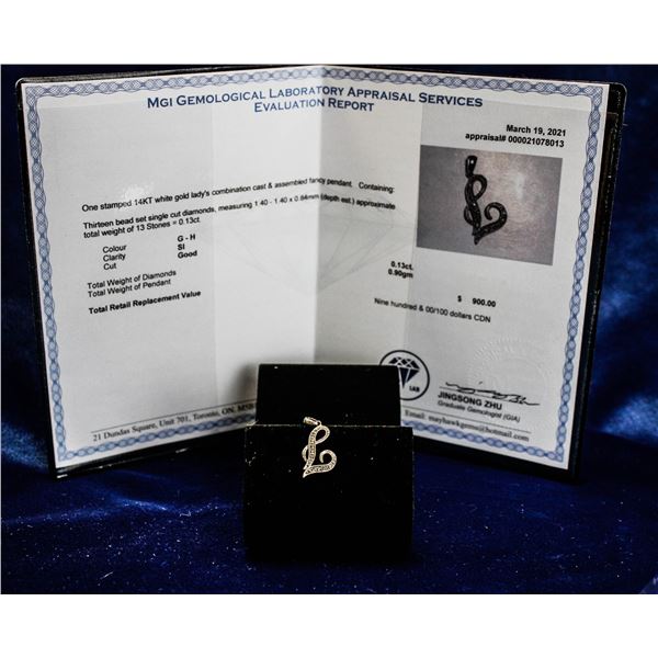 14K WHITE GOLD DIAMOND PENDANT $900.00