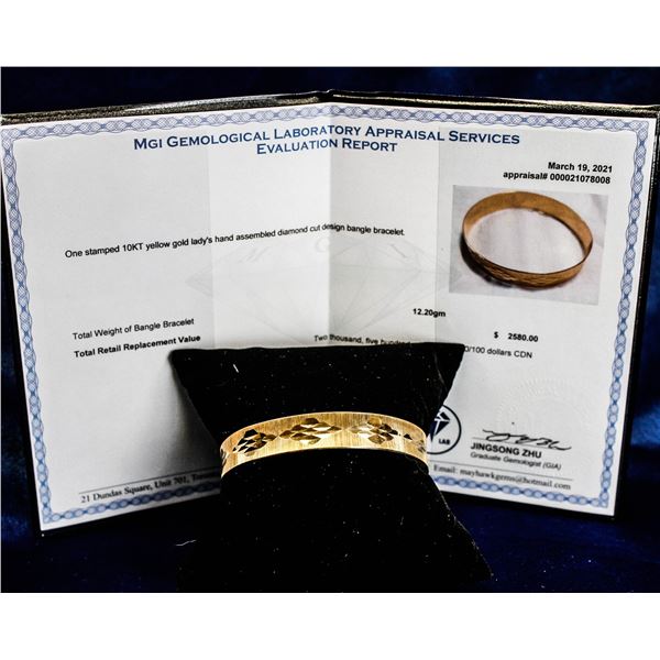 10K 12.2 GRAM BANGLE BRACELET APPRAISED $2580.00