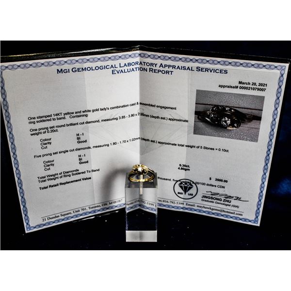 14K TWO-TONE GOLD AND DIAMOND RING SET $2500.00