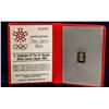 Image 1 : CALGARY 1988 SOLID SILVER OFFICIAL INGOT