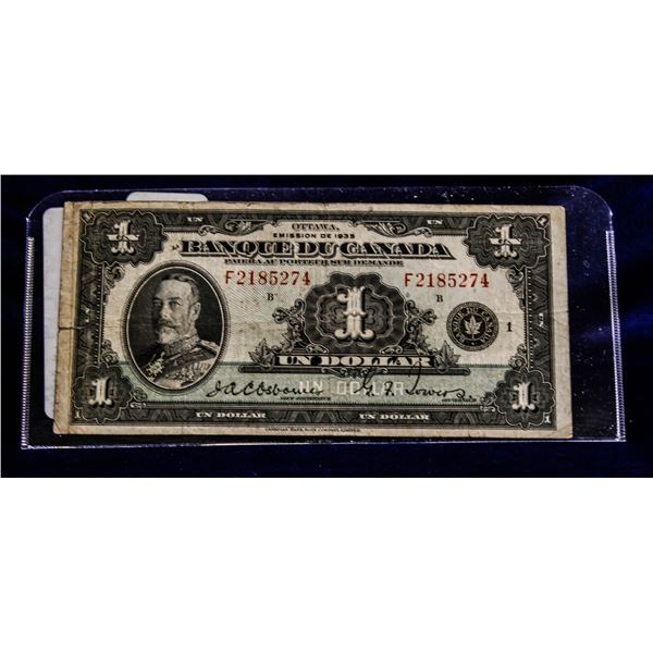 FRENCH BANK OF CANADA 1935 ISSUE $1 BANKNOTE