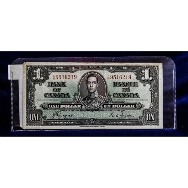 1937 KING GEORGE VI CANADA $1 BANKNOTE