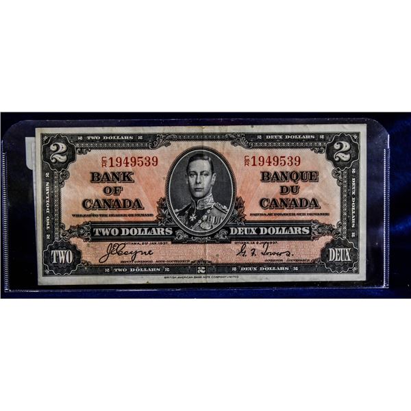 1937 KING GEORGE VI CANADA $2 BANKNOTE