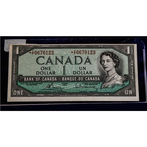 1954 $1 *C/F REPLACEMENT "STAR" NOTE