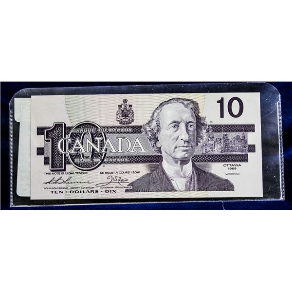 UNCIRCULATED 1989 BIRD ISSUE $10 BANKNOTE