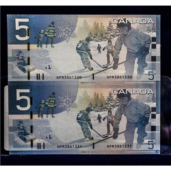 2- SEQUENTIAL 2006 JOURNEY ISSUE $5 BANKNOTES