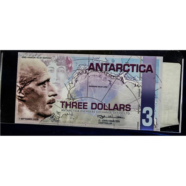 ANTARCTICA 2008 $3 POLYMER BANKNOTE