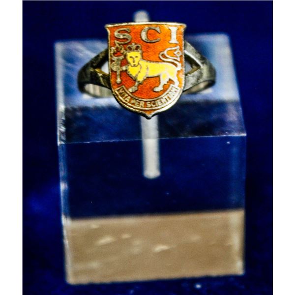 VINTAGE .925 STERLING SILVER SCI ENAMEL RING
