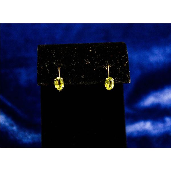 10K GOLD PERIDOT EAR RING SET
